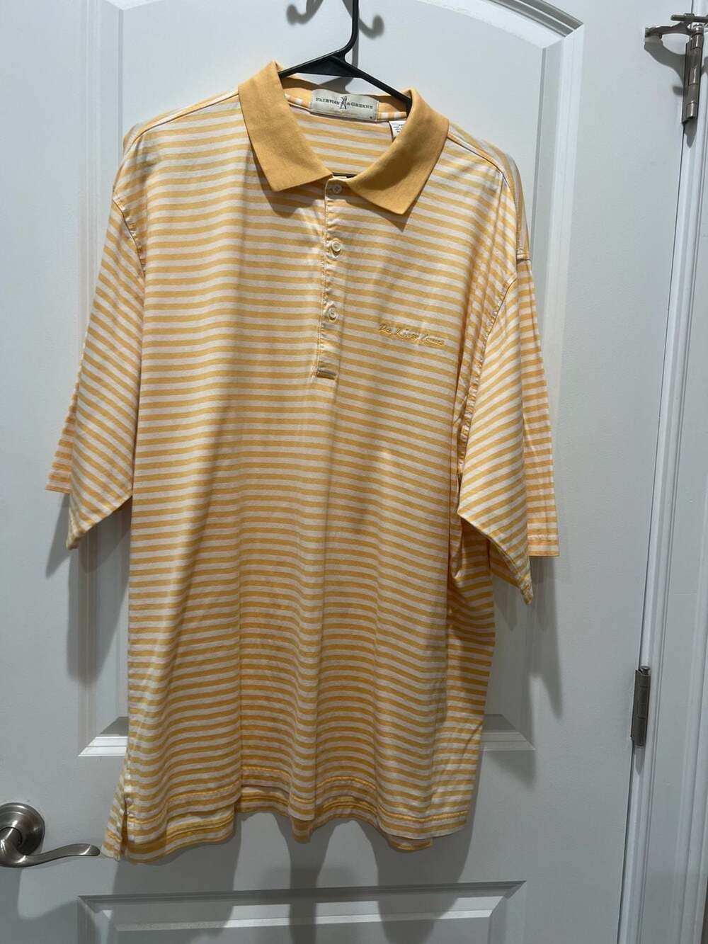 Fairway & Greene The River Course Yellow Striped Mercerized Cotton Polo Shirt